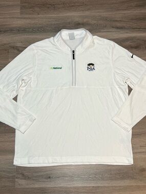 Nike Men's XXL Pullover 1/4 Zip White National 2023 PGA Oak Hill Golf Dri-Fit